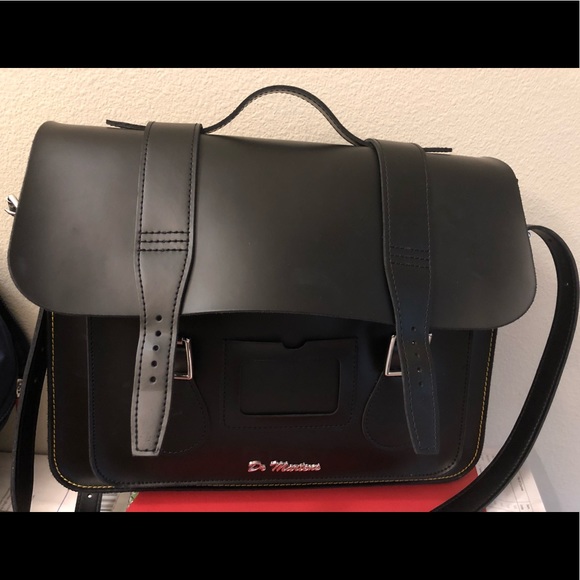 doc martens leather satchel